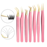 Pink Gold Tweezers for Eyelash Extension